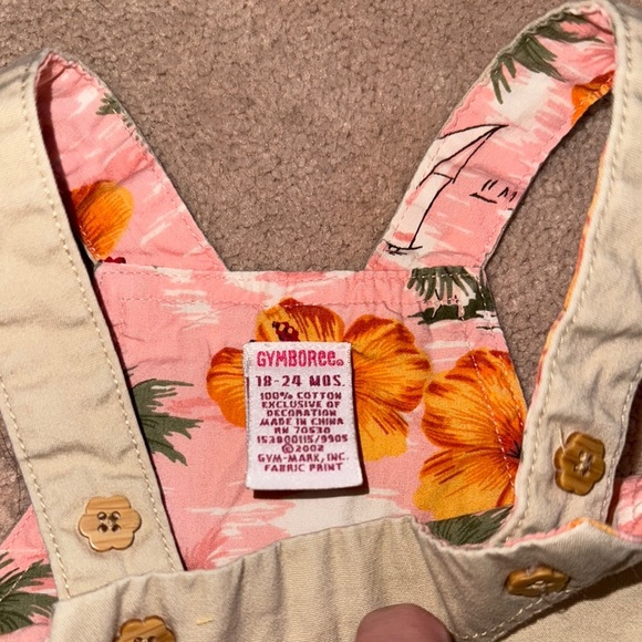 Gymboree Cream Oberalls and Blue Casual Denim Dress with Playful Embroidery - Picture 4 of 8